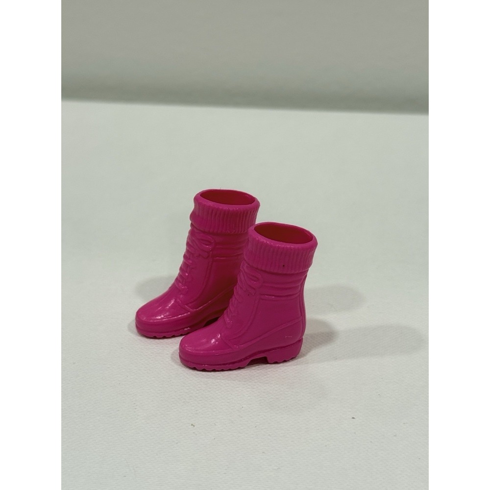 Barbie Doll Shoes Dark Pink Hiking Boots Hiking Camping Winter 90s Toy Vintage